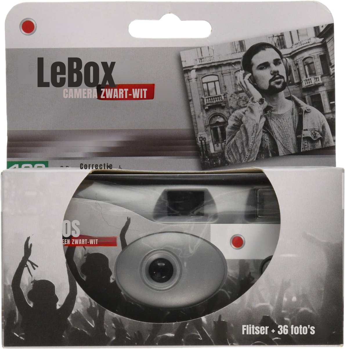 Allvia® Wegwerpcamera's - Polaroidcamera - Analoge Camera - Zwart/Wit - 12cm x 6cm x 3cm