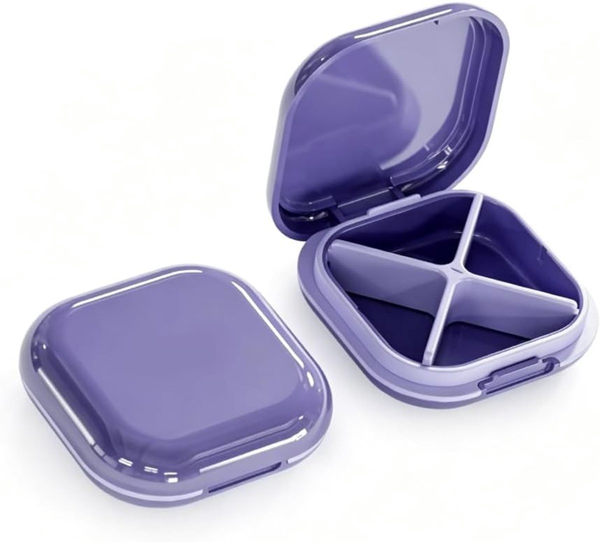 Draagbare pillendoos met 4 vakken, compacte en handige organizer voor medicijnen, perfect voor reizen en dagelijks gebruik, mini-pillenbox voor onderweg