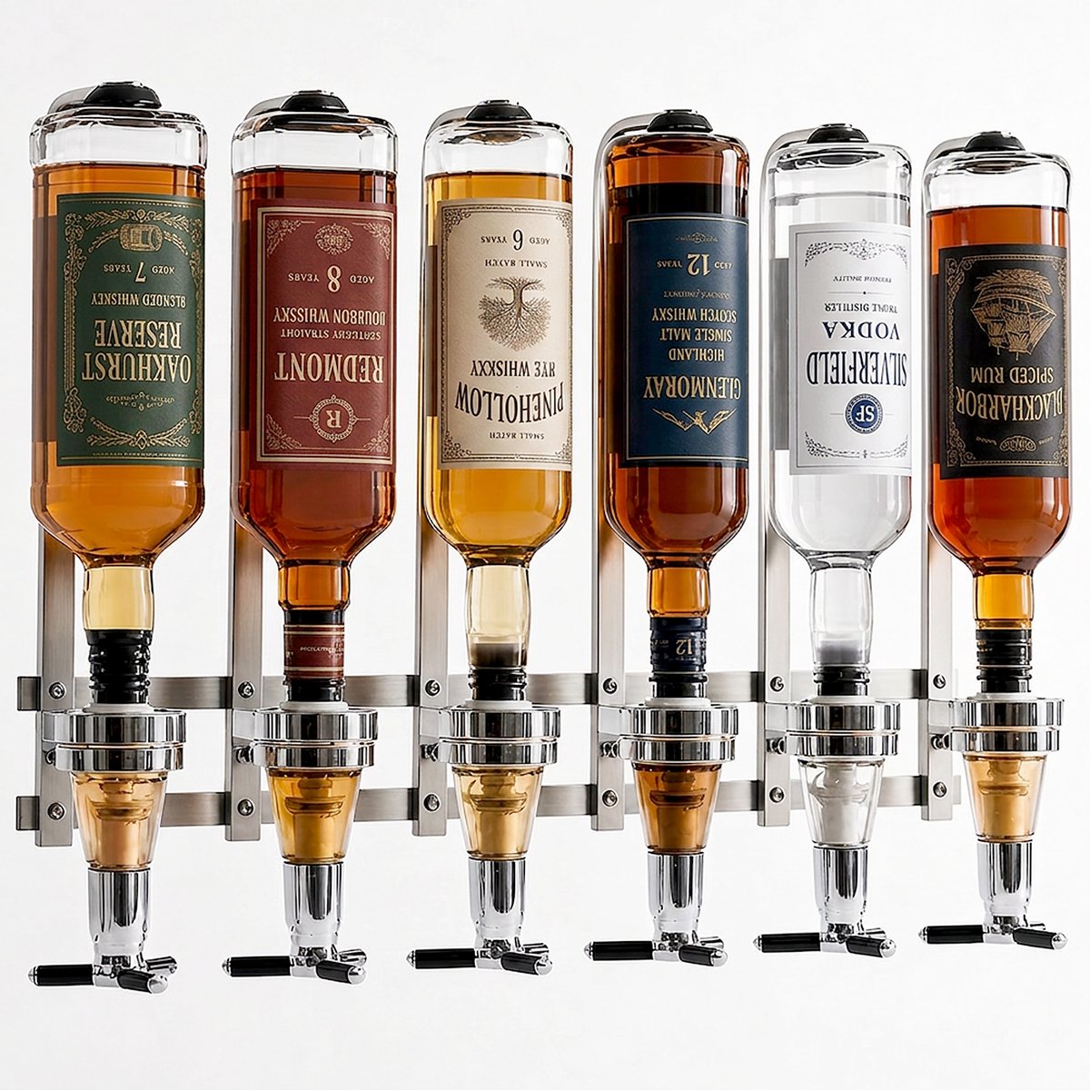 Nolad - Drankdispenser - 6 flessen - Inc Montagemateriaal - RVS