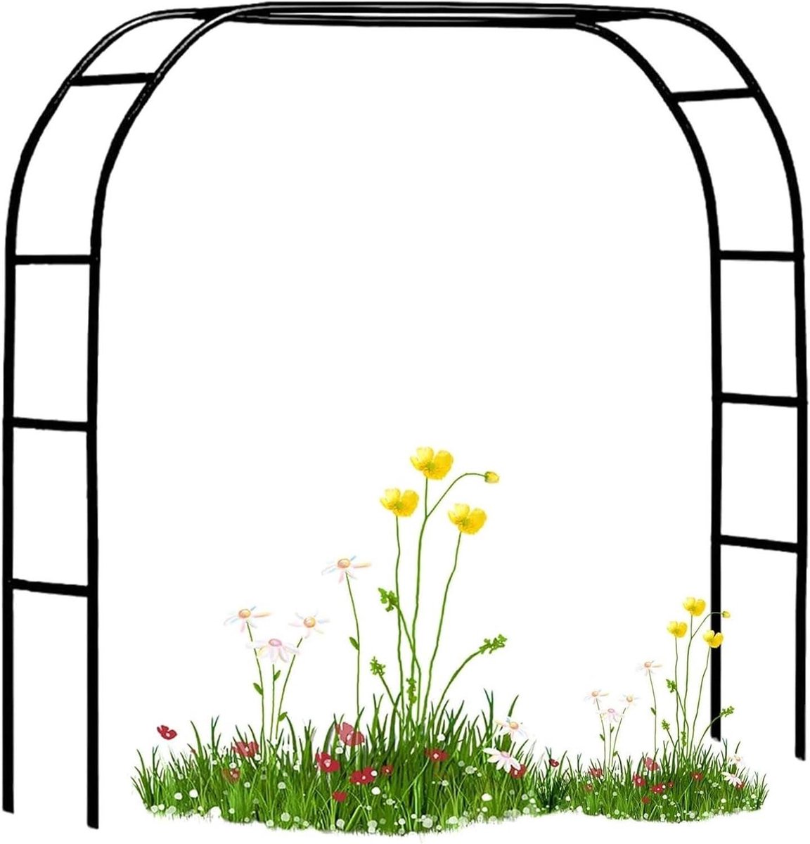 Metalen Tuinboog - Bruiloftsprieel - Buiten Decoratie - Roestbestendige Coating - 120 cm-350 cm - Zwart