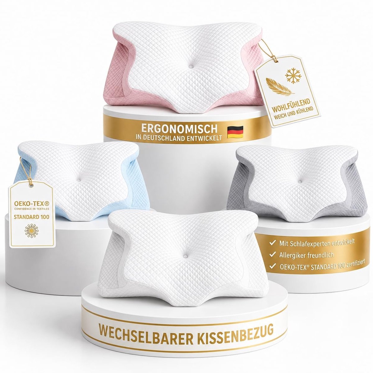 Elzusha - Ergonomisch Geheugenschuim Kussen voor Optimale Slaap