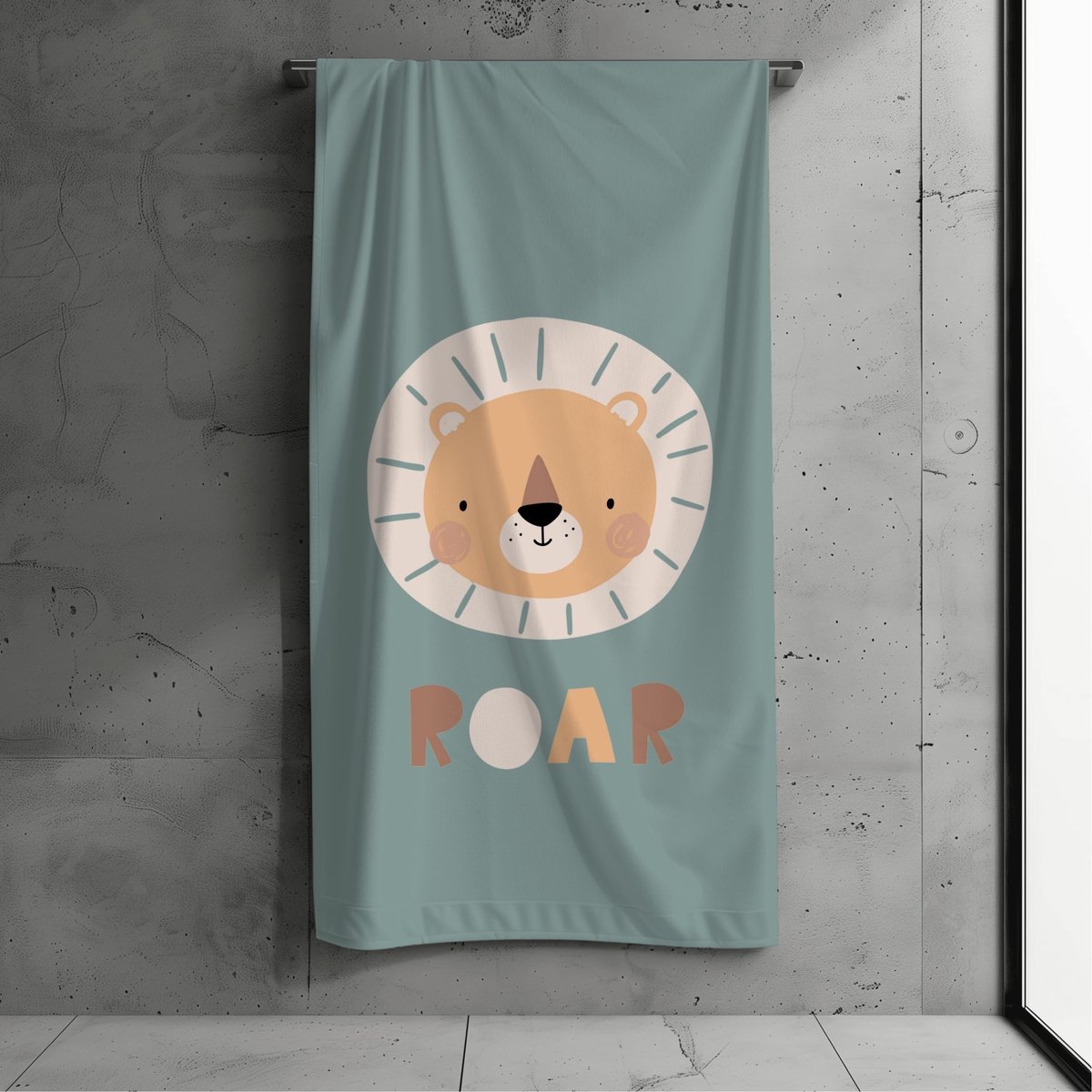 Elzusha - Zachte en Absorberende Kinder Strandhanddoek 70 x 140 cm met Leeuwenmotief