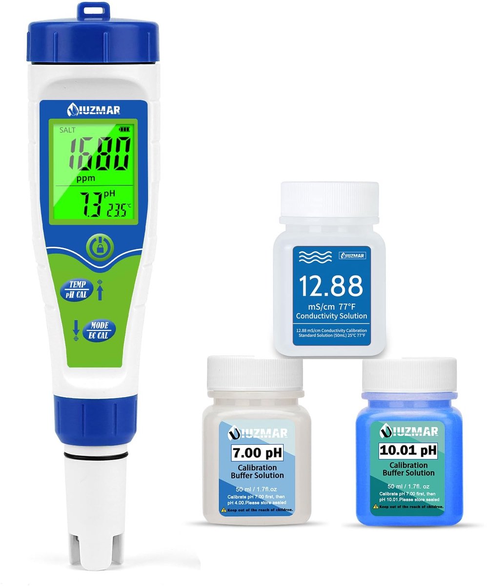 Elzusha - 5-in-1 pH en Zoutmeter voor Zwembadwater