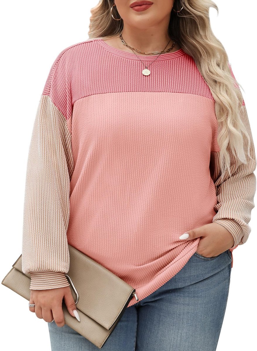 Elzusha - Dames Oversized Sweatshirt in Color Block Design