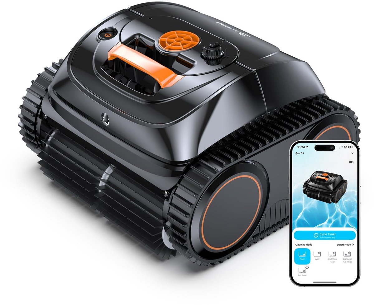 Elzusha - Accu Zwembadrobot voor Muren en Vloer, Zelfparkerend, 150 min