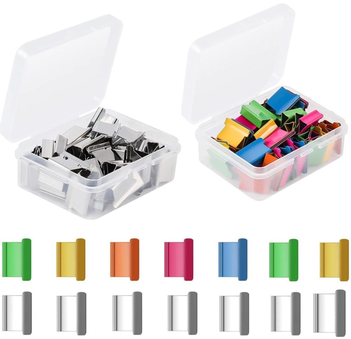Elzusha - Set van 100 Herbruikbare RVS Ringclips voor Kantoor en Thuis