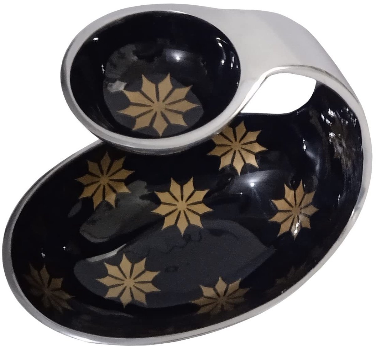 Elzusha - Aluminium Dienblad met Dipkom - Unieke Tafel Decoratie