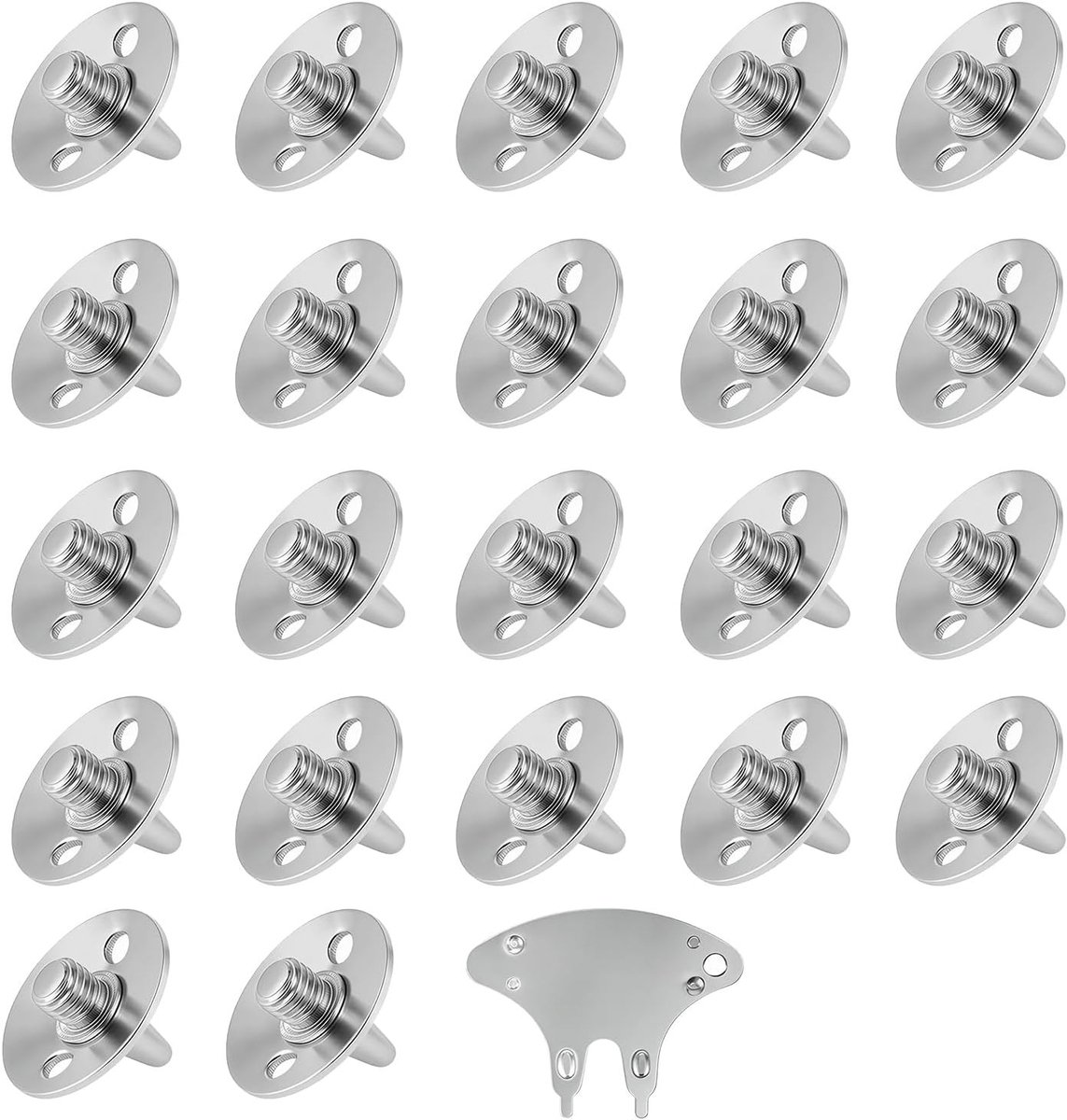 Vervangset van 22 metalen cricket schoenspikes, schroefbare studs met 0.5 cm draad en sleutel, universele spikes voor lichte cricket- en golfschoenen
