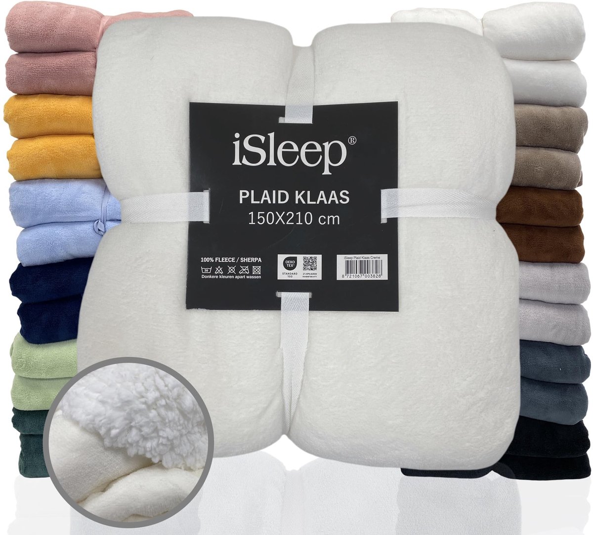 Elzusha - Plaid - Zacht en dubbelzijdig - 150x210 cm - Licht beige