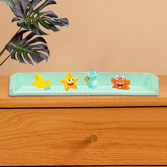 Badkuip Spatscherm - Bad Organizer - Badkamer Netjes - Geïntegreerde Opbergruimte - 80 x 11.5 cm - Groen — afbeelding 2