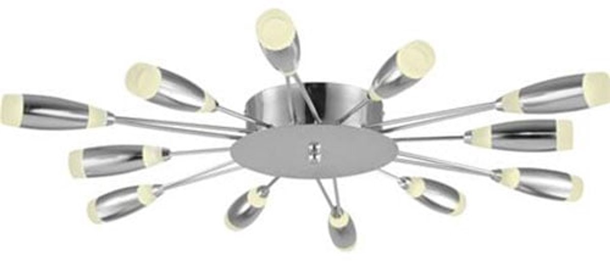 LED Plafondlamp - Plafondverlichting - Fave - 62W - Natuurlijk Wit 4000K - Chroom Aluminium