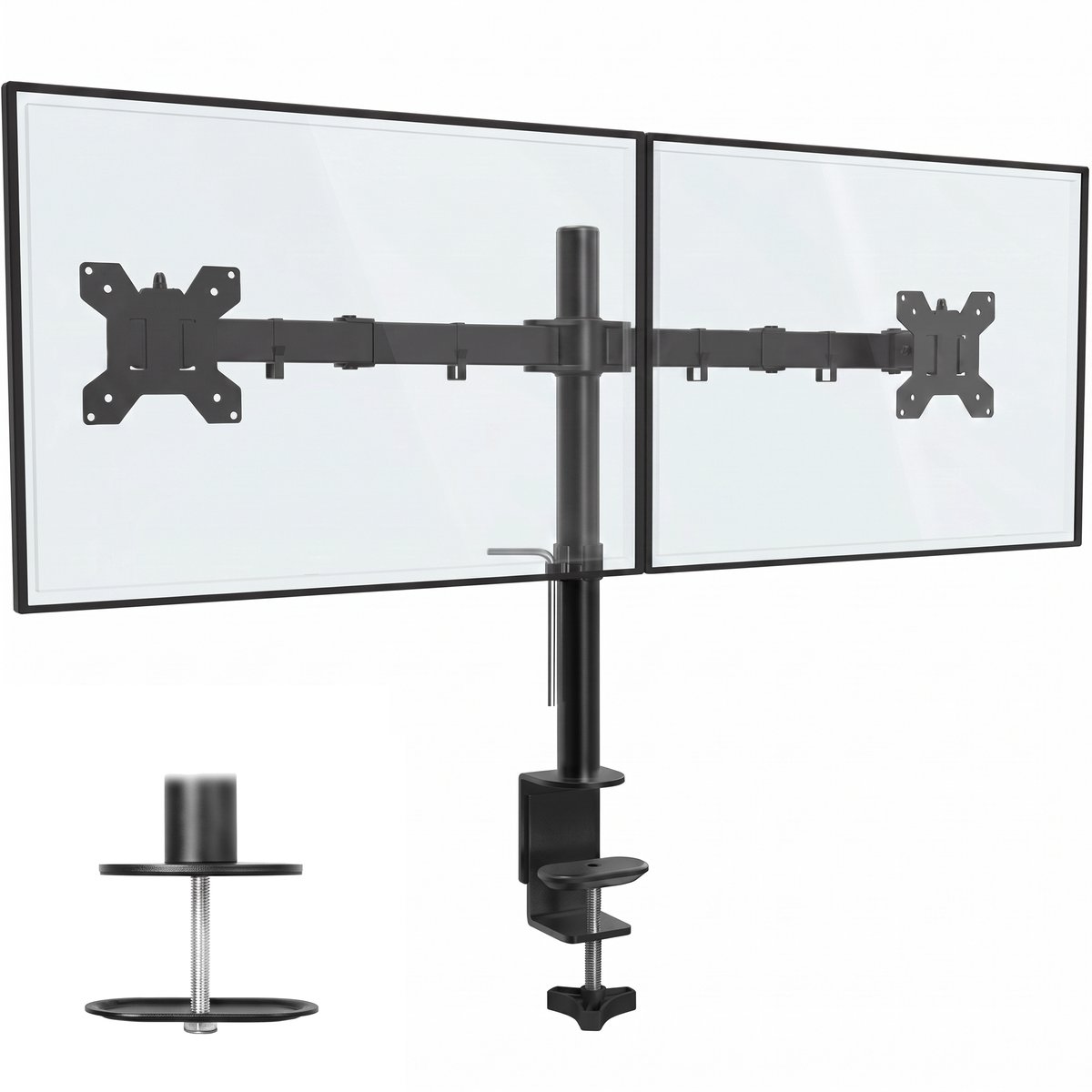 Douxe Monitor Arm 2 Schermen - Dubbele Monitor Beugel 13-32 Inch - Draai-, Kantel- en Zwenkbaar - Zwart - DXM2S