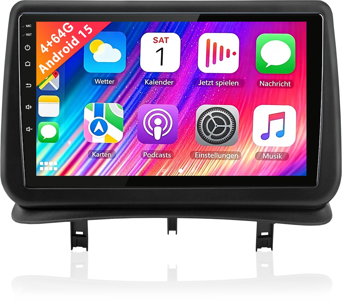 Cestovet Autoradio - Geschikt Voor Renault Clio 3 2005-2014 - 4GB+64GB - Draadloze CarPlay & Andriod Auto - GPS-Navigatiesysteem - Bluetooth - WIFI - 9-inch Touchscreen - FM - RDS - USB