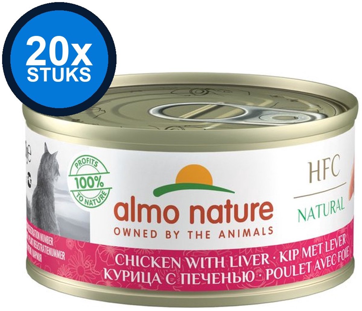 20x Almo Nature HFC - Kip & Lever - Kattenvoer Natvoer - 70g