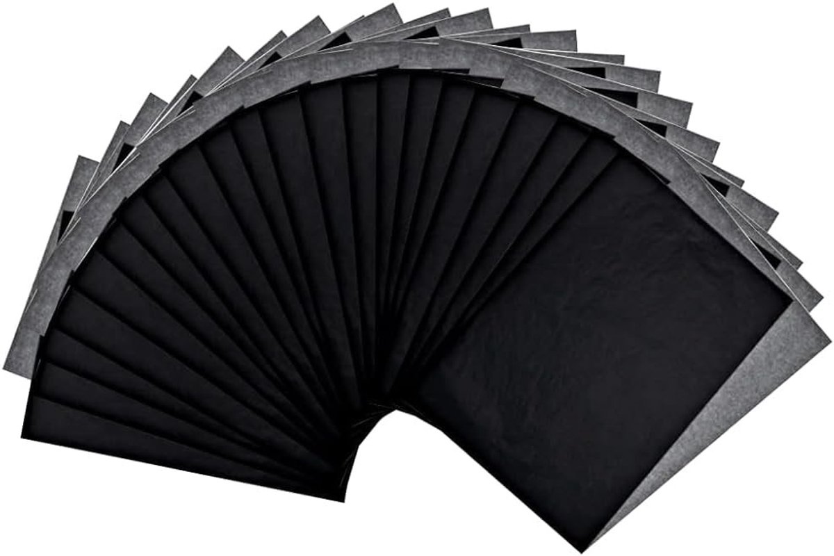 Transferpapier A4 Zwart - 100 Vellen voor Tekeningen, Houtbewerking, en Creatieve Projecten, 29 x 21 cm