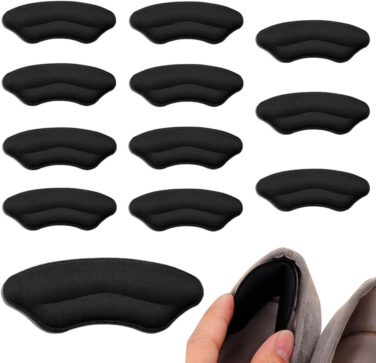 Zes paar zelfklevende hielbeschermers, anti-blaren schoeninlegzolen, niet-slip hielgrips voor grote schoenen en comfort