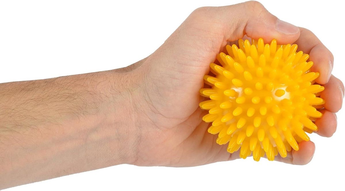 Massagebal Egel - Spierbal - Spierontspanning Lichaam - Praktisch formaat - 8 cm - Geel