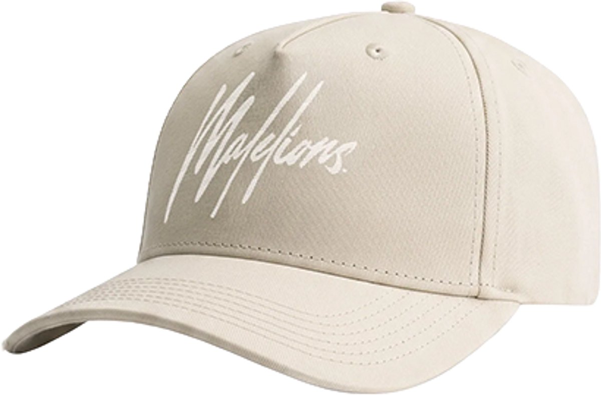 Malelions striped signature cap - almond