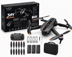 S91 Drone - Quadricoptère avec double caméra 1080P - Moteurs sans balais - Évitement intelligent des obstacles - Optical Flow et retour vidéo en direct WiFi - Flip 360° - Pour photos aériennes, vidéos et vol de loisir