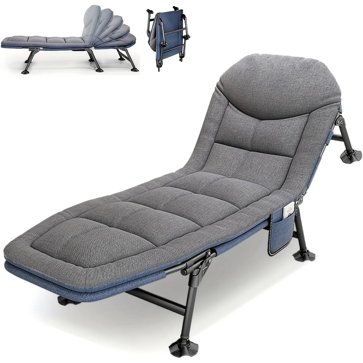 North Collective Ligbed - Campingbedje - Opvouwbaar - Inklapbaar - Veldbed - Stretcher - Ligstoel - 190x65 cm - UItra Comfortabel