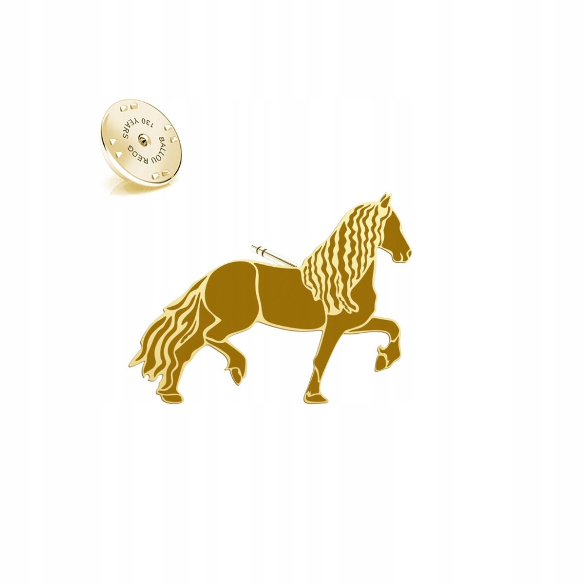 Gouden Broche Fries Paard 925 Zilver - Perfect Cadeau