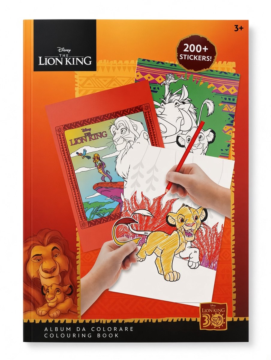 Disney Lion King - Kleurboek 17+5 kleurplaten met 200+ stickers