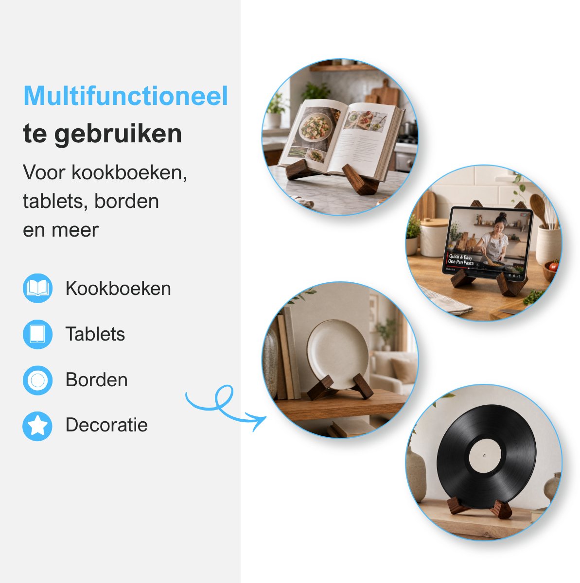 MasonPro Boekenstandaard Hout - Kookboek Standaard - Kookboekhouder - Tablet Standaard - Boeken Houder - Boekhouder - Boekensteun - Leesstandaard - Antislip - 16x21CM — cadeau in Kookcadeaus - foto 8