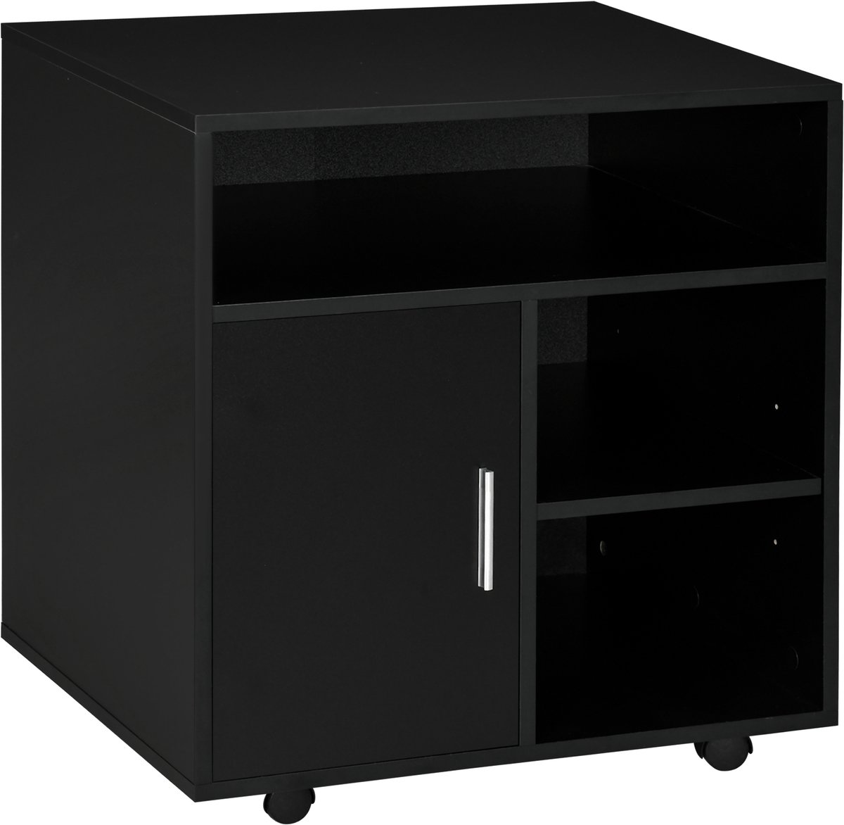 HOMCOM Printerkast - Hout - 60x50x65cm - Zwart