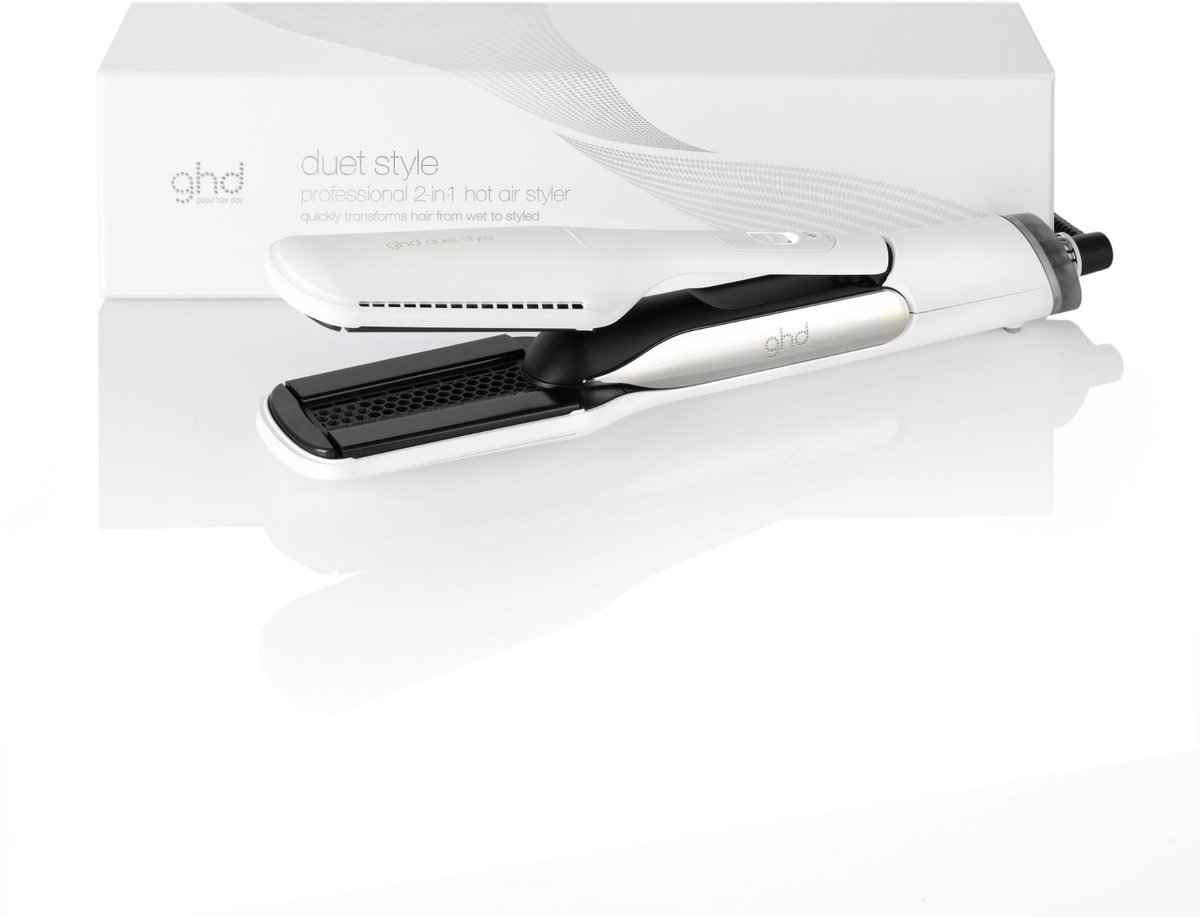 ghd – Duet Style – 2-in-1 Hete Lucht Stijltang – Droogt en Stylet – Keramische Coating – Shine Shot – Wit
