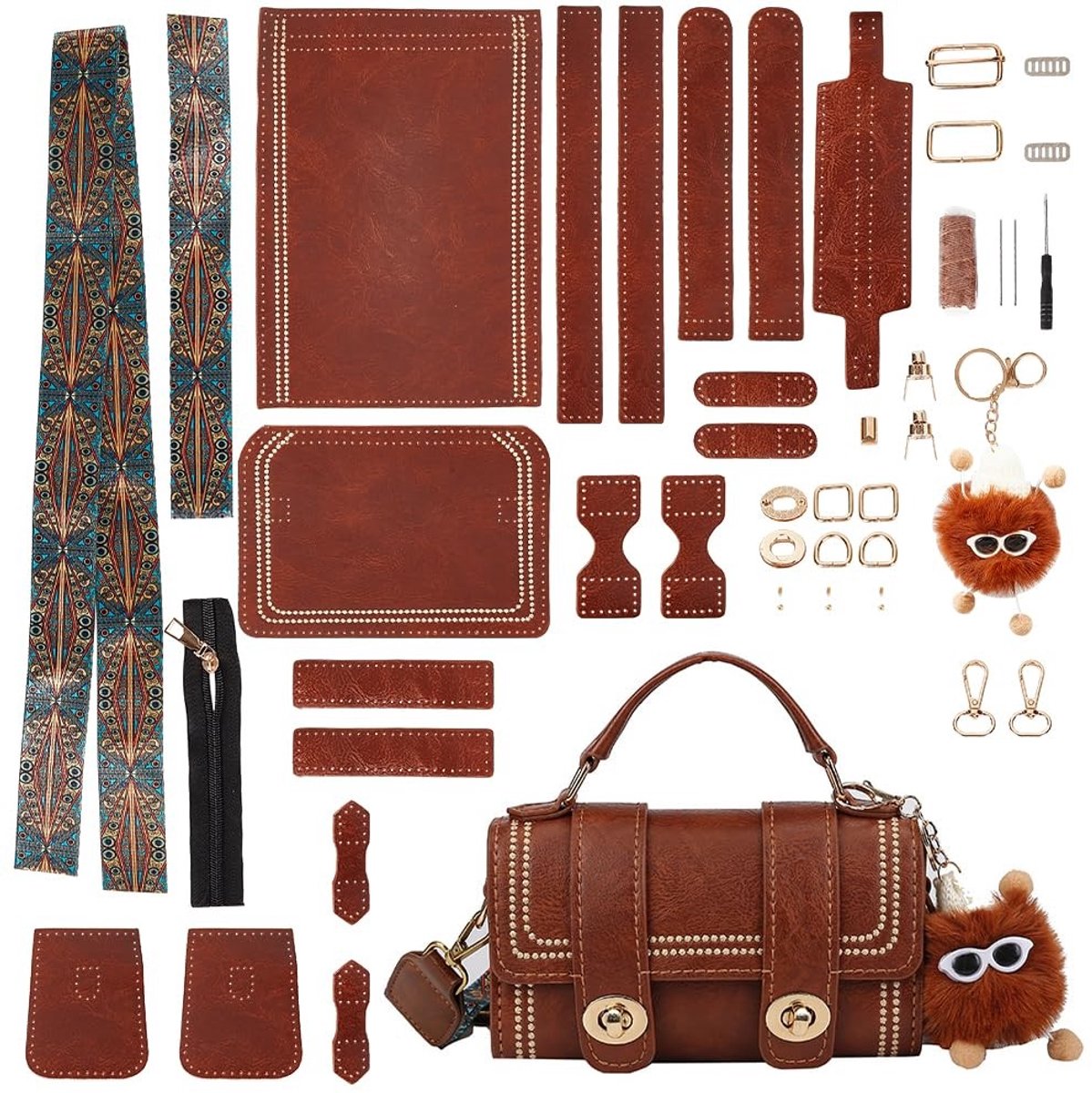 Elzusha - DIY PU Leren Schoudertas Productie Set met Materialen