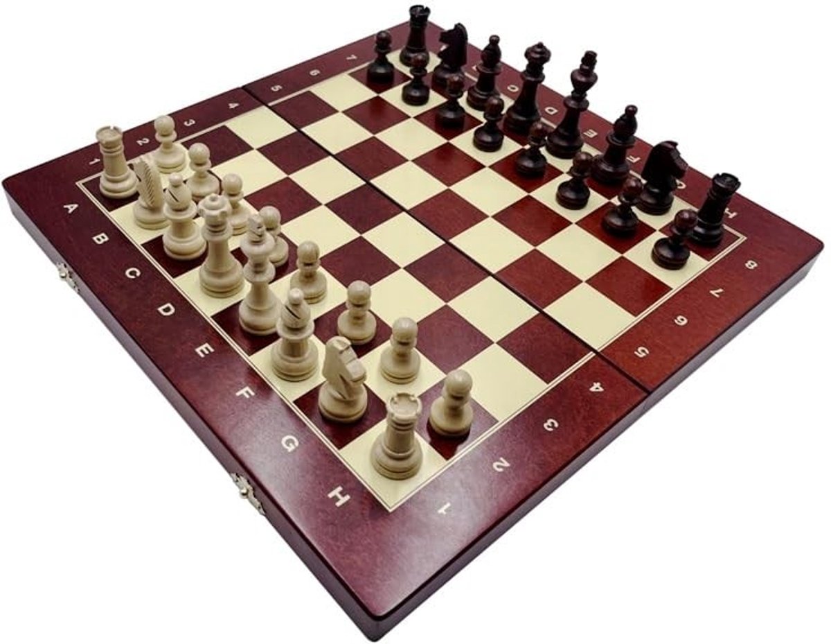 Elzusha - Magnetisch Schaakspel met Houten Bord en Figuren