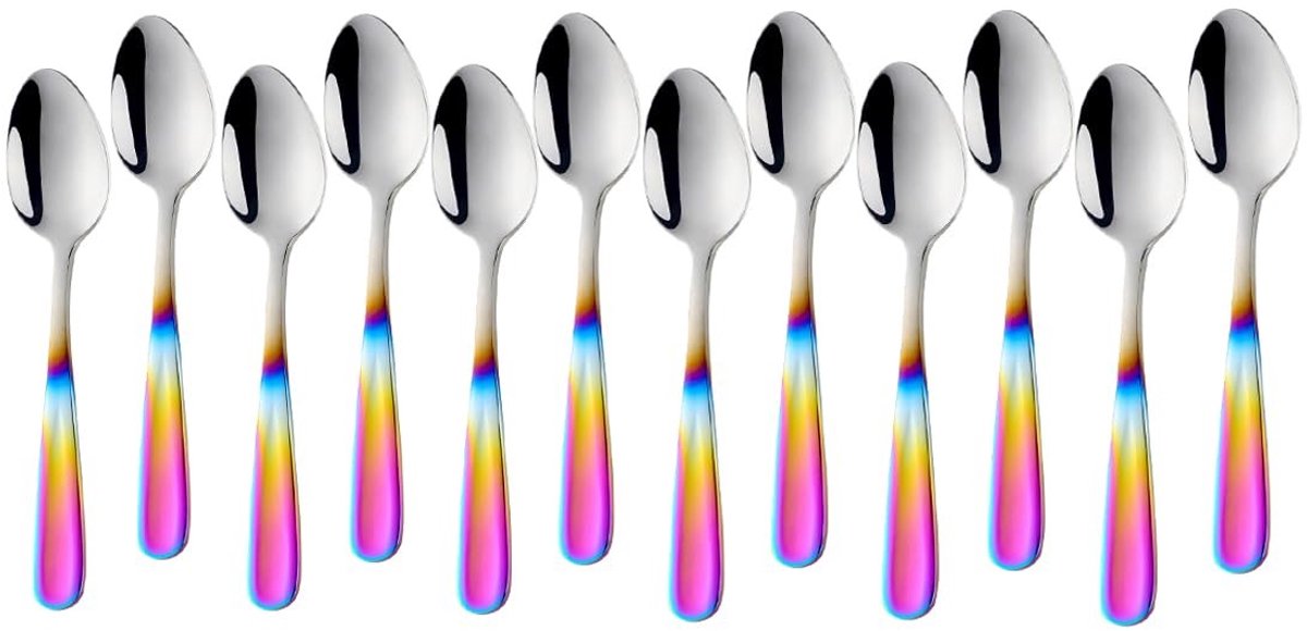 Elzusha - Set van 12 RVS Theelepels voor Espresso en Dessert
