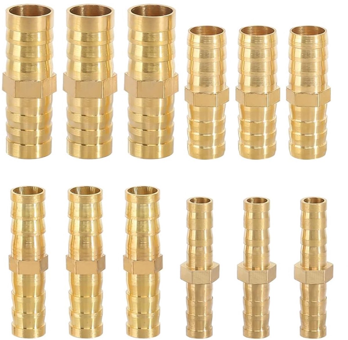 Elzusha - Messing Slangverbinder Adapter voor Water en Lucht - Set van 12 Stuks