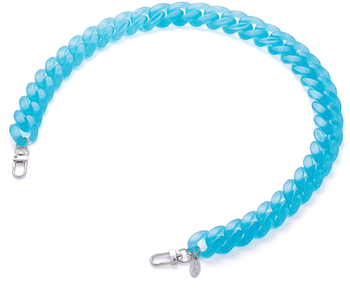 Elzusha - Chunky Acryl Portemonnee Riem Tas Ketting - Scuba Blauw