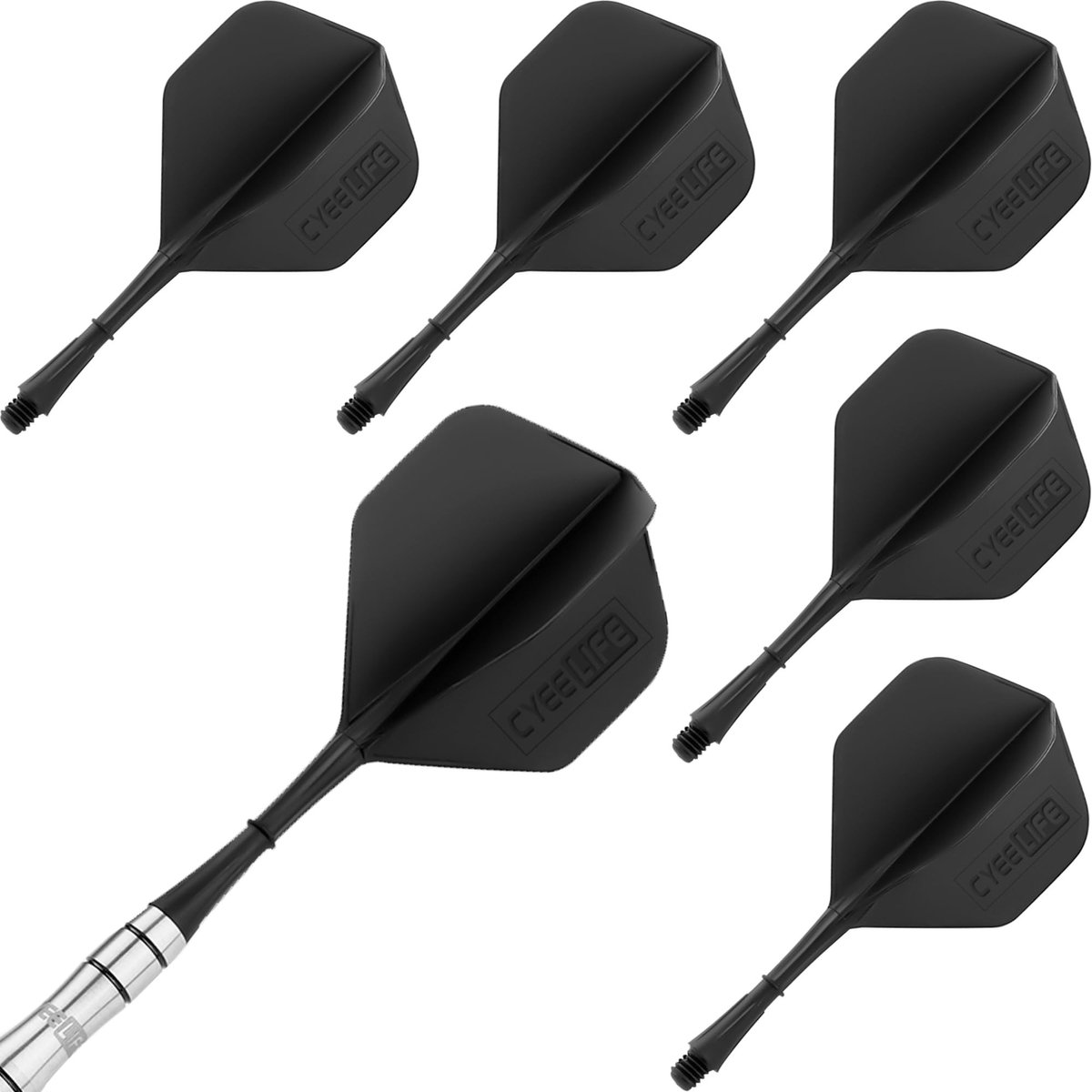 Elzusha - Set van 6 Plastic Dart Flights Accessoires
