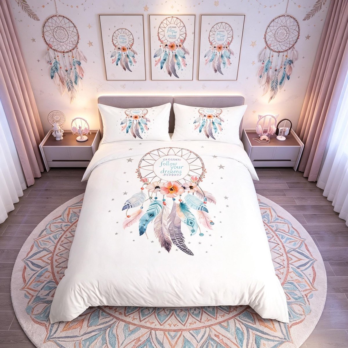 Elzusha - Dromenvanger Dekbedovertrekset 3-Piece met Galaxy Design