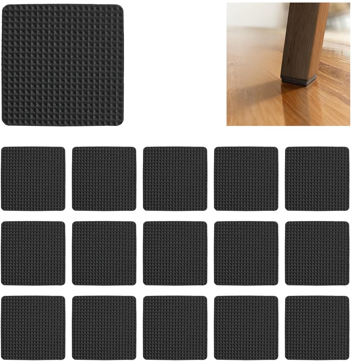 Elzusha - 16 Stuks Antislip Rubber Pads voor Meubels