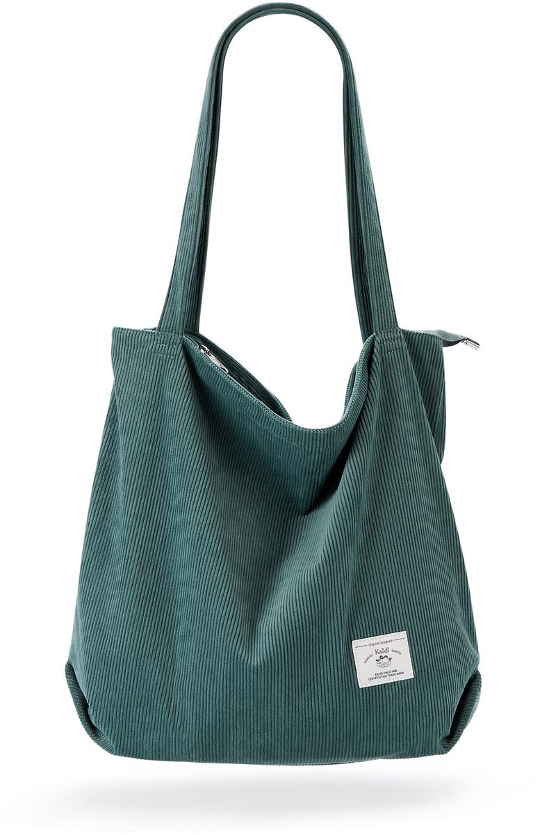 Elzusha - Verstevigde Corduroy Tote Bag - Grote Handtas voor Dames
