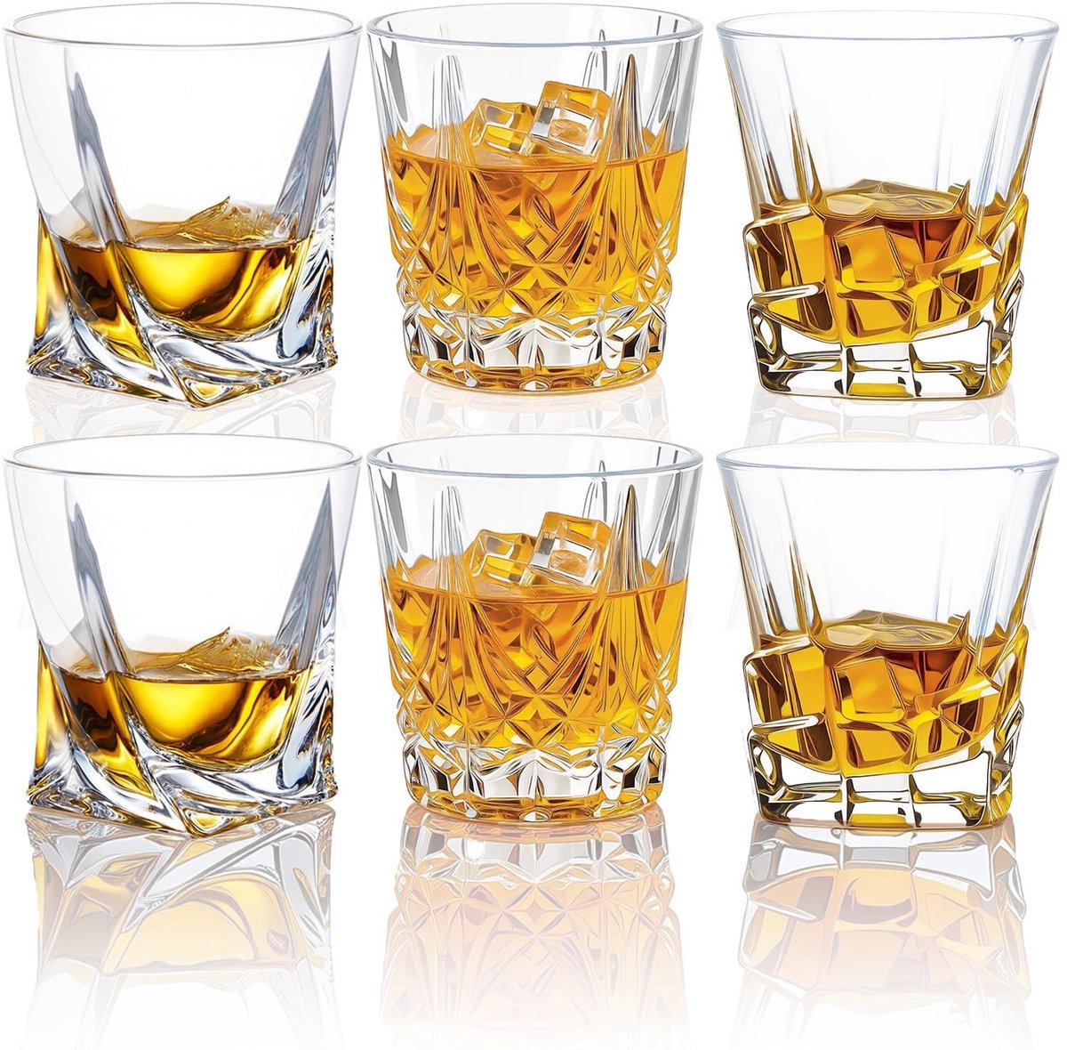 Elzusha - Set van 6 Whiskyglazen 300 ml voor Cocktails