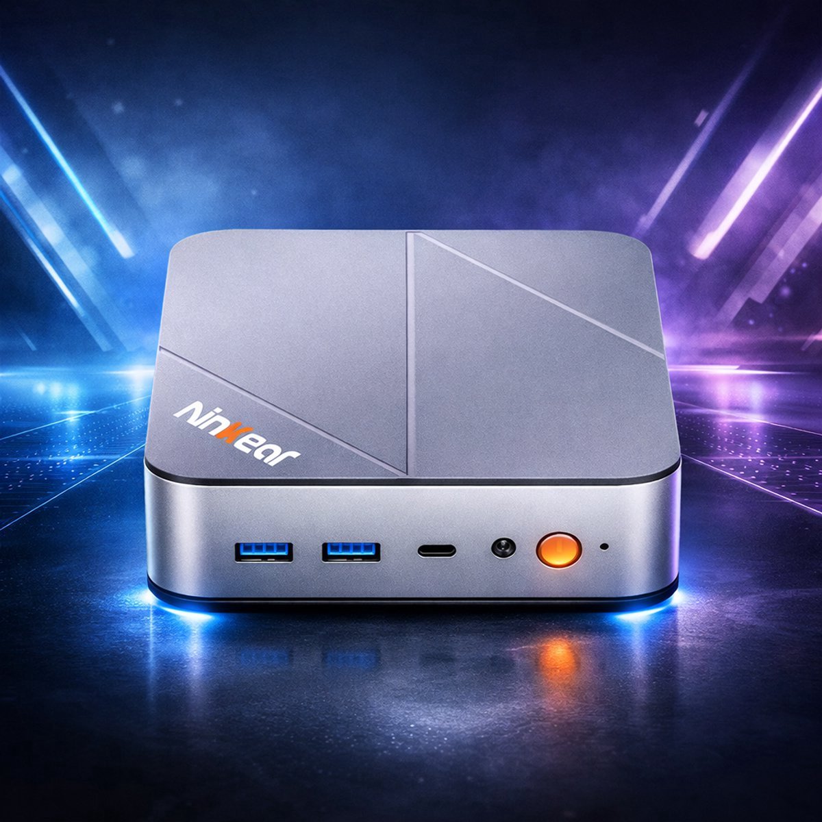 Ninkear M8 Mini PC - AMD Ryzen 7 8745HS - Radeon 780M - Dual 2.5G LAN - WiFi 6 - USB-C - Windows 11 Pro - Grijs
