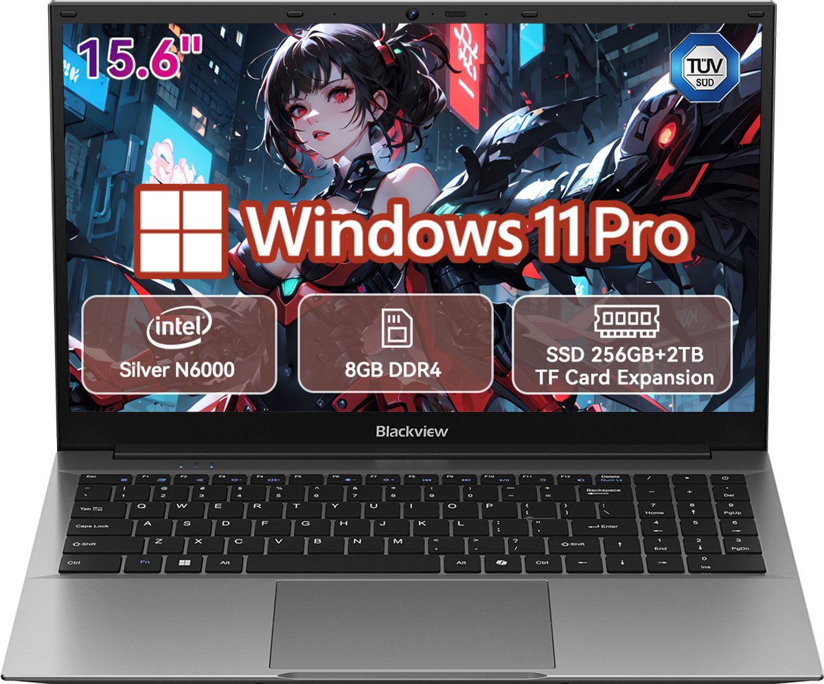 Blackview AceBook 5 Laptop - 15.6 inch Full HD - 8GB RAM - 256GB SSD - AMD Ryzen 3700U - Windows 11 Notebook - Radeon RX Vega 10 Graphics - Grijs