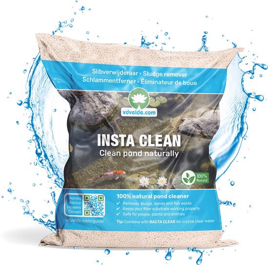 Slibverwijderaar INSTA CLEAN, 100% natuurlijk vijverreiniger in een zak, verwijdert slib en visafval.