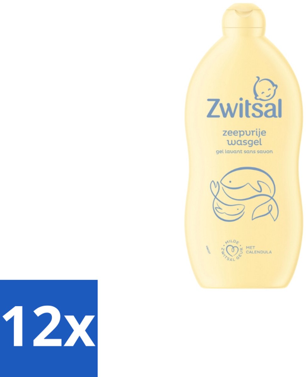12 x Zwitsal Wasgel 700 ml - Baby Wasgel - Zeepvrije Wasgel - Babyhuid Verzorging - Calendula Wasgel - Anti-prik Wasgel