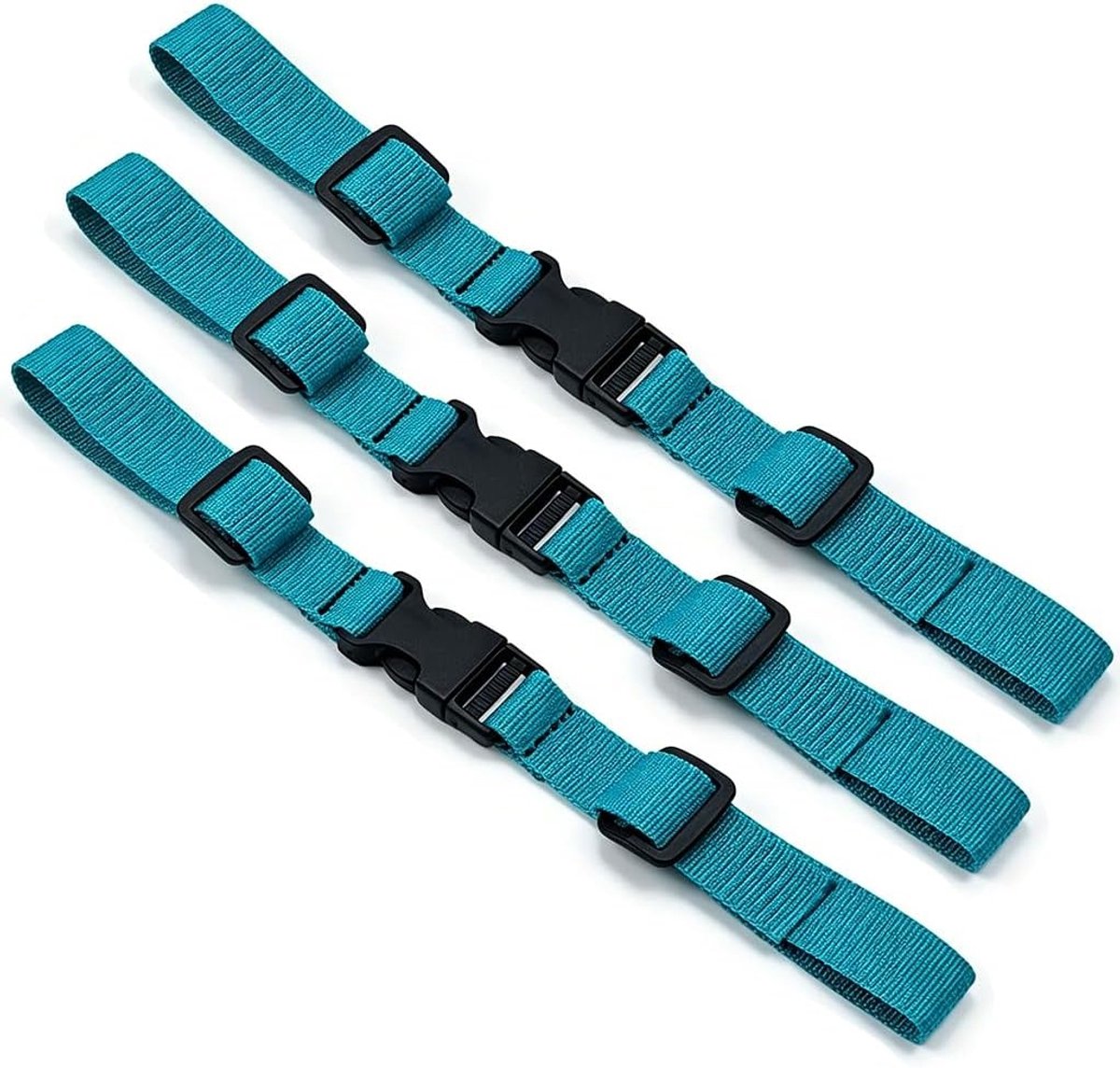 Verstelbare Rugbanden Set van 3, 2 cm Brede Antislip Schouderbanden voor Wandelen en Reizen, Cyan Groen