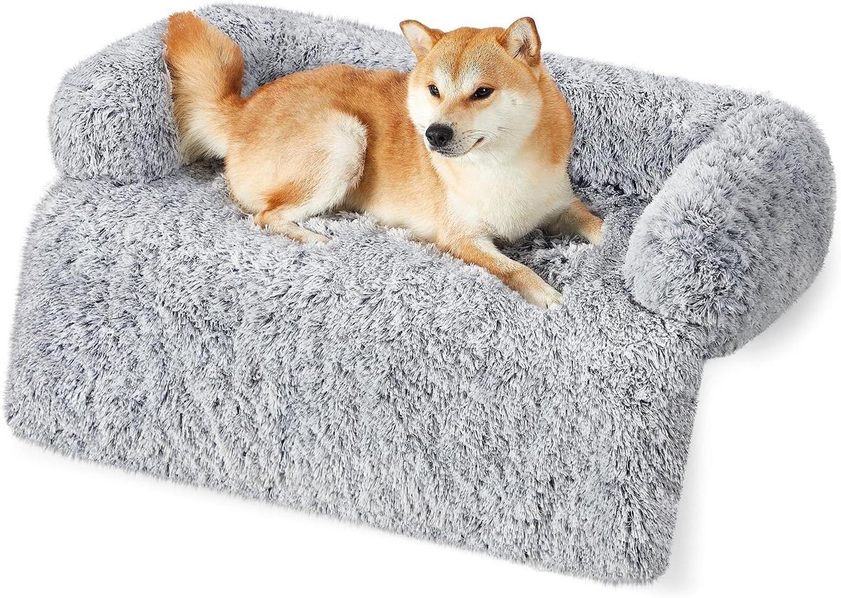 Hondenbed Pluche - Bankbeschermer Hond - Comfortabel Rusten - Waterdichte Bodem - 110 x 95 cm - Ombré Grijs