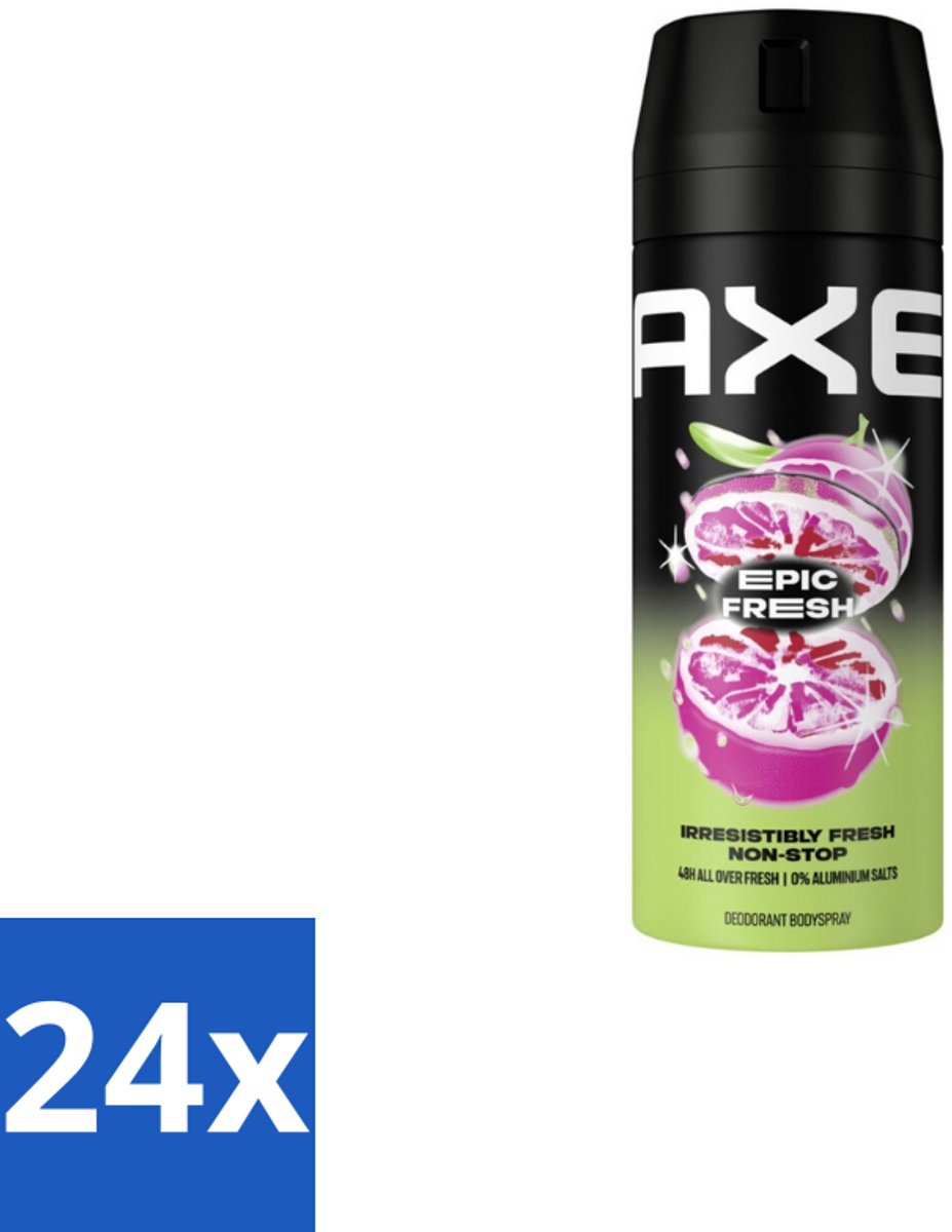 24 x Axe – Deodorant Spray – Epic Fresh – 150 ml - Deodorant Spray - Zweetgeur Bestrijding - Frisheid - Energie - Mannelijke Geur