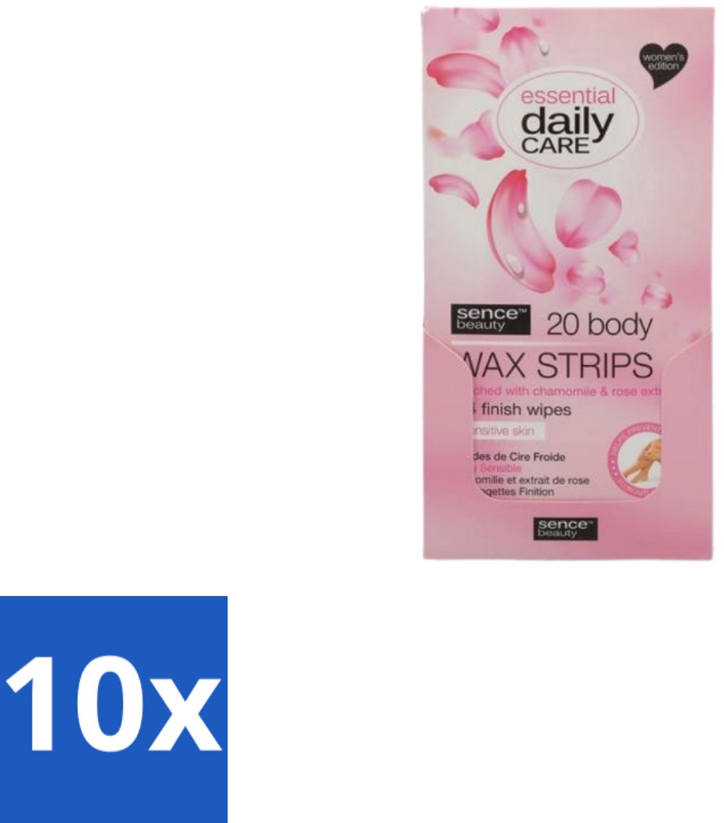 10 x Sence – Wax Strips – Lichaam – Ontharing – 20 Strips - Ontharing - Wax Strips - Lichaam - Gevoelige Huid - Kamille