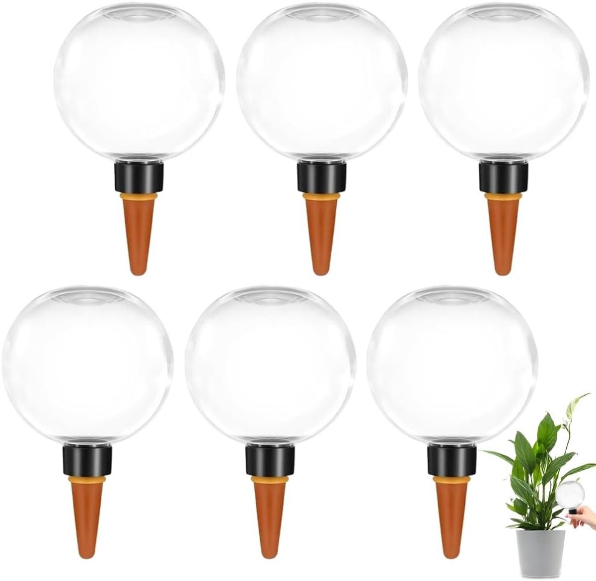 Automatische Watergeefballen voor Planten, 6 Stuks, 500 ml Waterdispenser voor Binnen- en Buitentuinen, Ideaal voor Kamerplanten en Balkonplanten