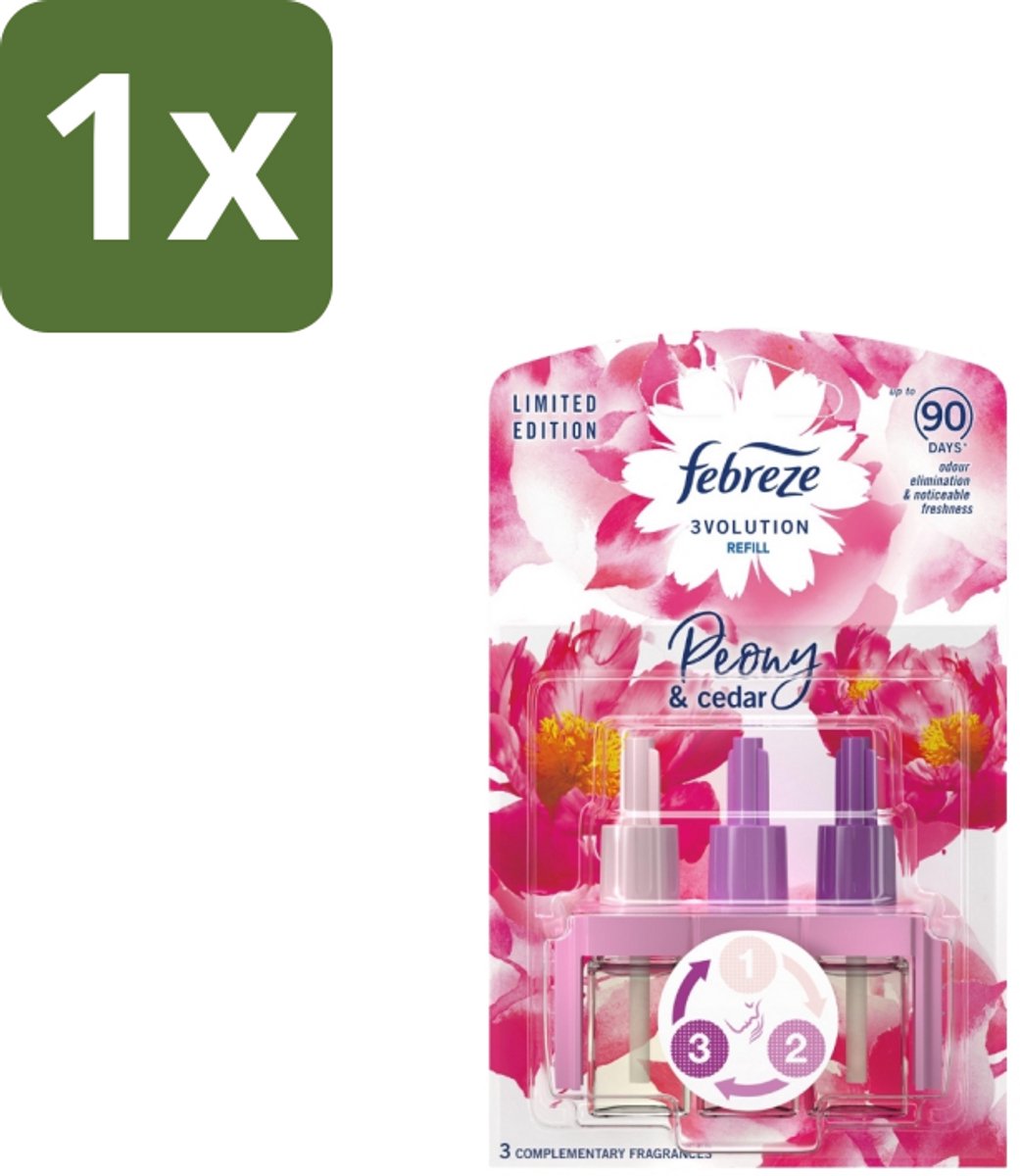 1 x Ambi Pur – Luchtverfrisser – 3Volution Peony & Cedar – Langdurig - Luchtverfrisser - Geurverwijdering - Elektrische Luchtverfrisser - Geurautomatisch - Geurwisseling