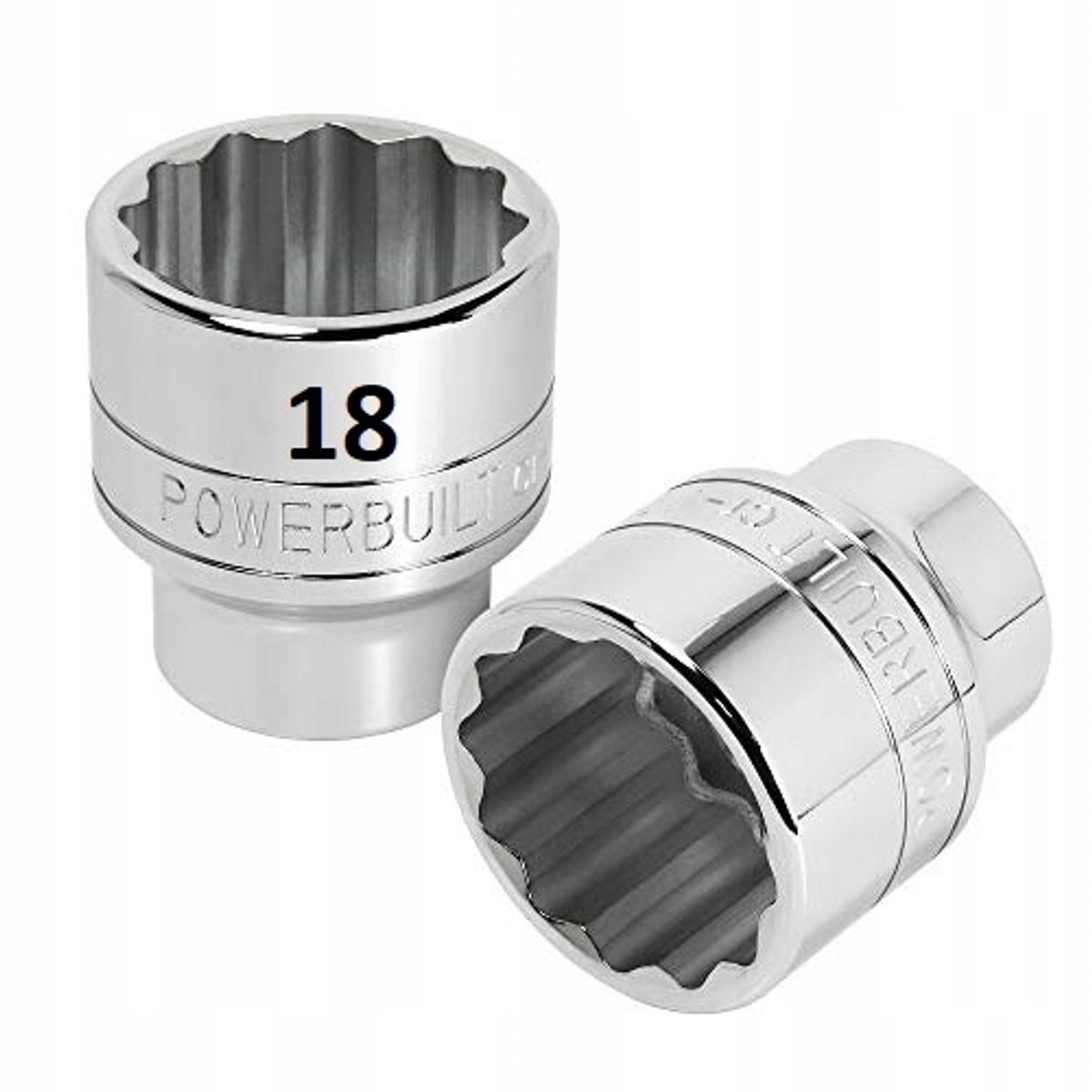 Powerbuilt 12-edge dop 3/8" 18 mm CrV - Hoge kwaliteit